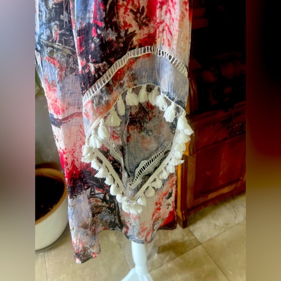 Urban Mangoz ladies, large pullover, top tassel sleeves and front colorful - Picture 8 of 12